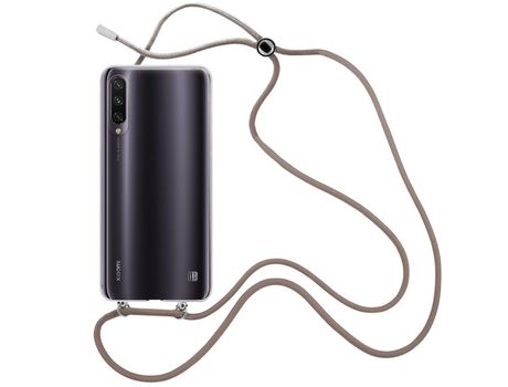 Funda cristal con Cordón Marrón para Xiaomi Mi A3