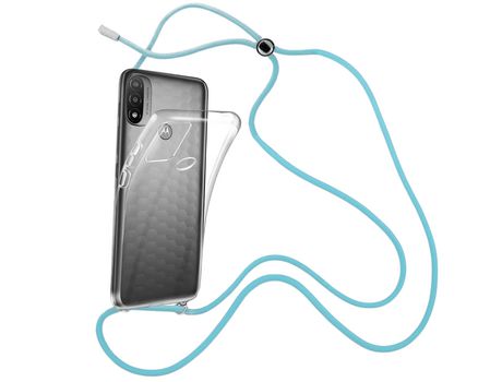Funda cristal con Cordón azul para Motorola Moto G10