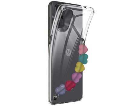 Funda cristal con Soporte Corazones para Motorola Moto G22
