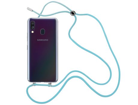 Funda cristal con Cordón azul para Samsung Galaxy A40