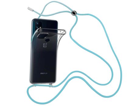 Funda cristal con Cordón azul para Oneplus Nord N10
