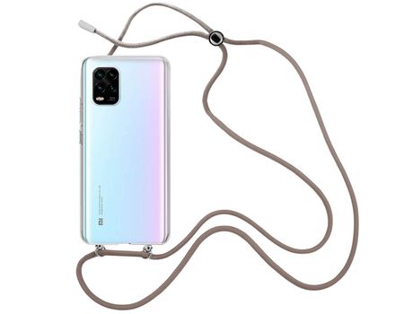 Funda cristal con Cordón Marrón para Xiaomi Mi 10 Lite