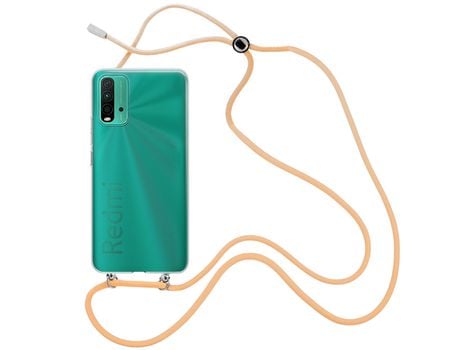 Funda cristal con Cordón Naranja para Xiaomi Redmi 9T
