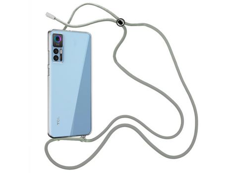 Funda cristal con Cordón Gris para TCL 30 5G