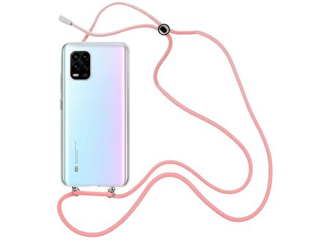 Funda cristal con Cordón rosa para Xiaomi Mi 10 Lite