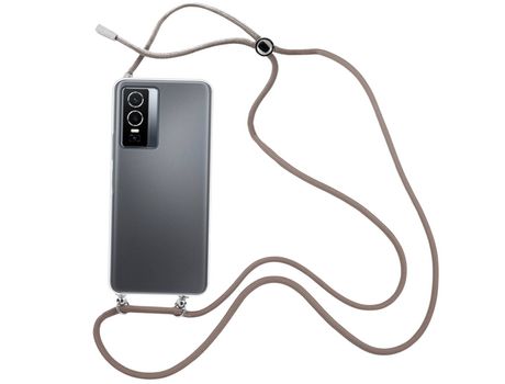 Funda cristal con Cordón Marrón para Vivo Y76 5G