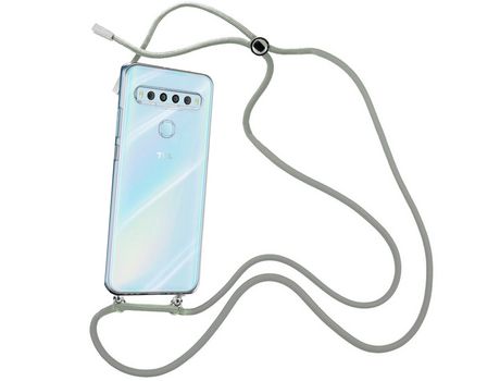 Funda cristal con Cordón Gris para TCL 10L