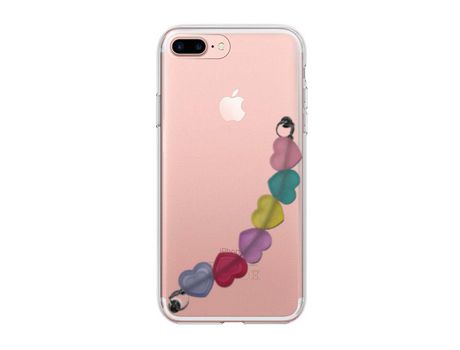 Funda cristal con Soporte Corazones para iPhone 8 Plus