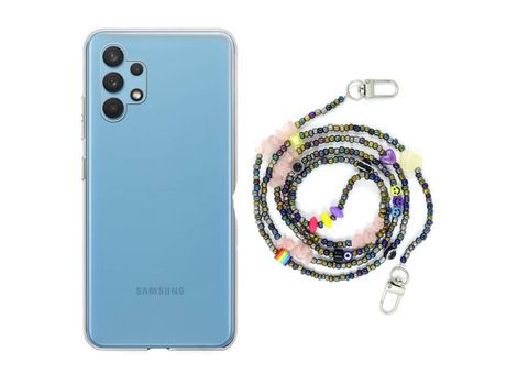 Funda cristal con Rosario smile para Samsung Galaxy A22 4G