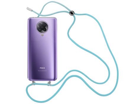 Funda cristal con Cordón azul para Xiaomi Poco F2 Pro