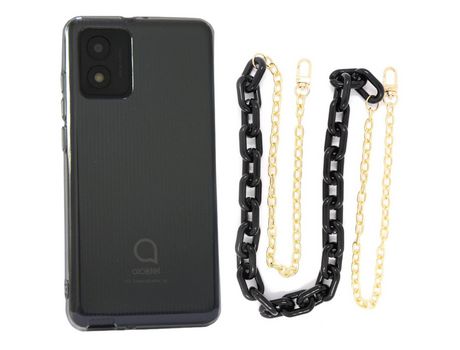Funda cristal con Cordón Cadena branco para Samsung Galaxy M23 5G
