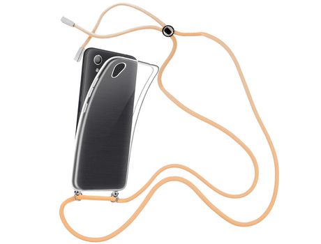 Funda cristal con Cordón Naranja para Alcatel 1 2019