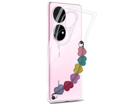 Funda cristal con Soporte Corazones para Huawei P50 Pro