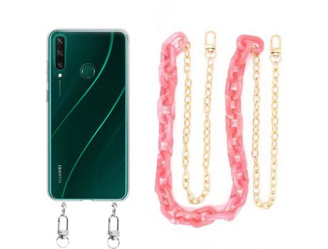 Funda cristal con Cordón Cadena azul para Xiaomi Redmi Note 10s