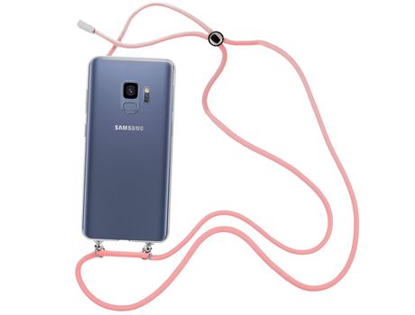 Funda cristal con Cordón rosa para Samsung Galaxy S9