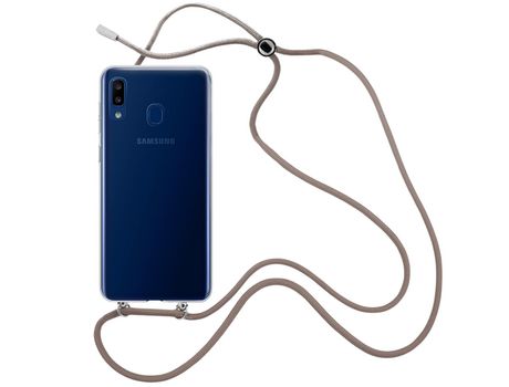 Funda cristal con Cordón Marrón para Samsung Galaxy A20