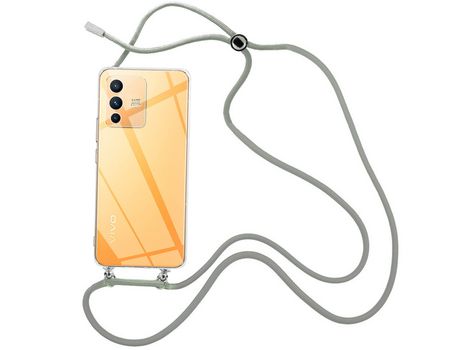 Funda cristal con Cordón Gris para Vivo V23 5G