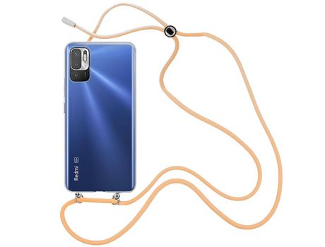 Funda cristal con Cordón Naranja para Xiaomi Redmi Note 10 5G
