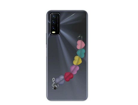 Funda cristal con Soporte Corazones para Vivo Y20s