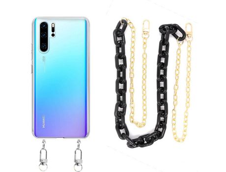 Funda cristal con Cordón Cadena branco para Xiaomi Redmi Note 9 Pro Max