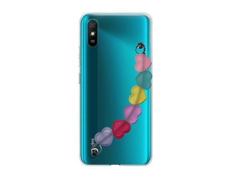 Funda cristal con Soporte Corazones para Xiaomi Redmi 9A