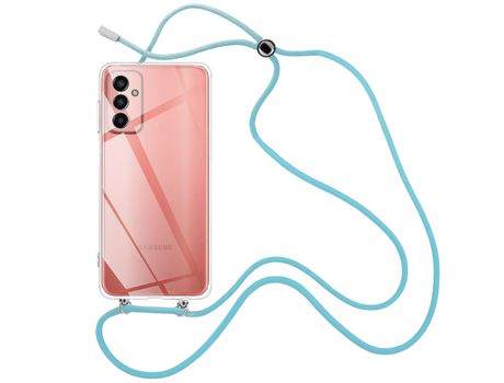 Funda cristal con Cordón azul para Samsung Galaxy M13 4G