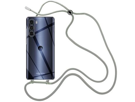 Funda cristal con Cordón Gris para Motorola Moto G200