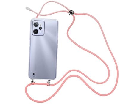 Funda cristal con Cordón rosa para Realme C31