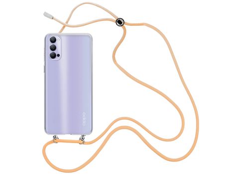 Funda cristal con Cordón Naranja para Oppo Reno 4