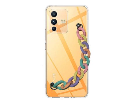 Funda cristal con Soporte rainbow para Vivo V23 5G