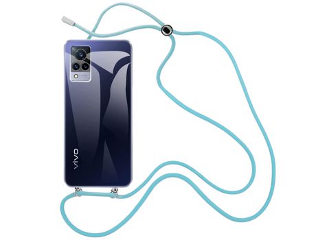 Funda cristal con Cordón azul para Vivo V21