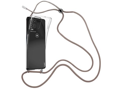 Funda cristal con Cordón Marrón para Motorola Moto G100