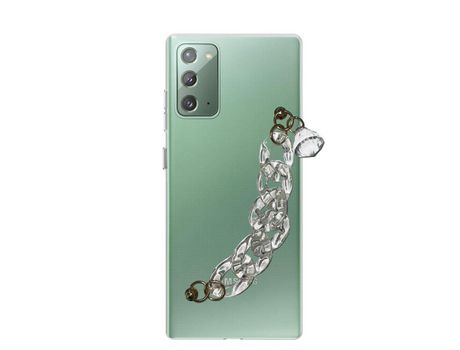 Funda cristal con Cordón Cadena azul para Samsung Galaxy A30s