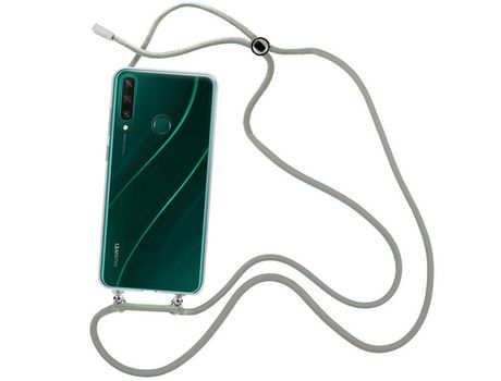 Funda cristal con Cordón Gris para Huawei Y6P