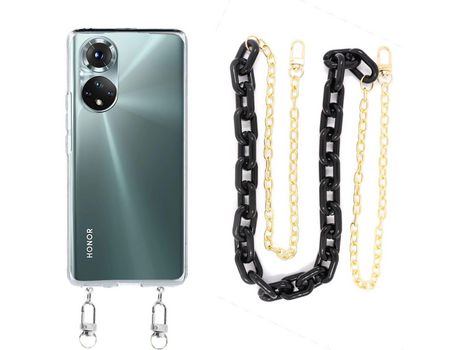 Funda cristal con Cordón Cadena branco para Xiaomi Redmi Note 10 Pro Max