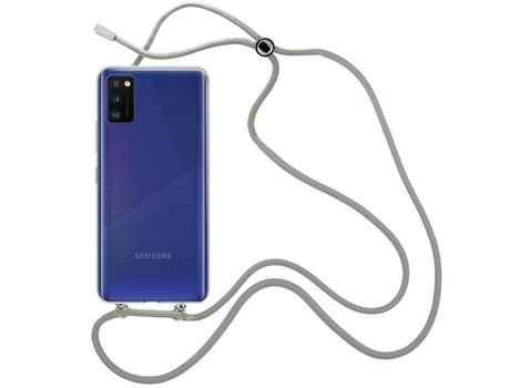 Funda cristal con Cordón Gris para Samsung Galaxy A41