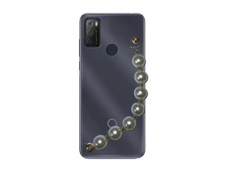 Funda cristal con Soporte pérola para Alcatel 3L 2021