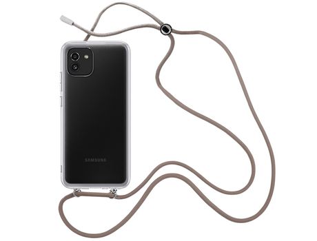 Funda cristal con Cordón Marrón para Samsung Galaxy A03