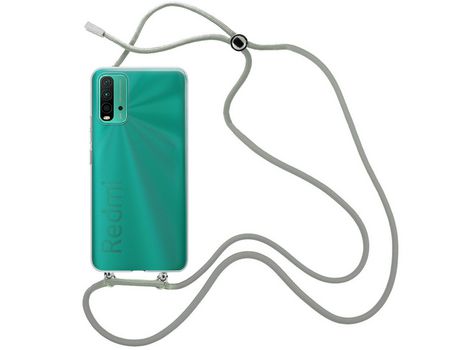 Funda cristal con Cordón Gris para Xiaomi Redmi 9T