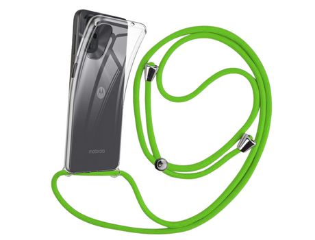 Funda cristal con Cordón verde para Motorola Moto G22