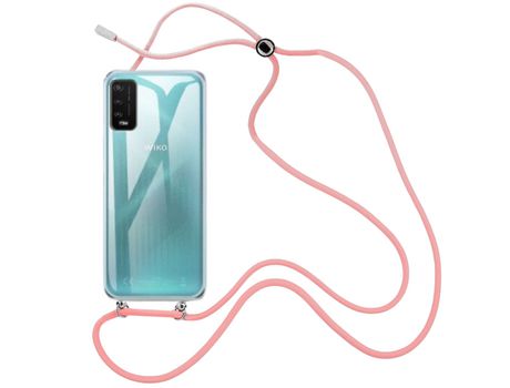 Funda cristal con Cordón rosa para Wiko U10