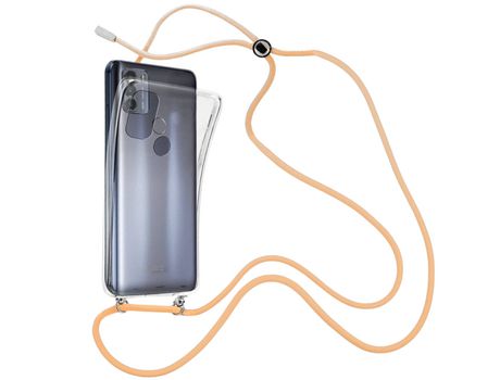 Funda cristal con Cordón Naranja para Motorola Moto G50