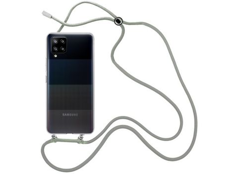 Funda cristal con Cordón Gris para Samsung Galaxy A42 5G
