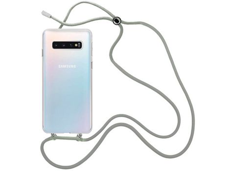 Funda cristal con Cordón Gris para Samsung Galaxy S10 Plus