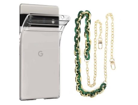 Funda cristal con Cordón Cadena verde para Google Pixel 6 Pro