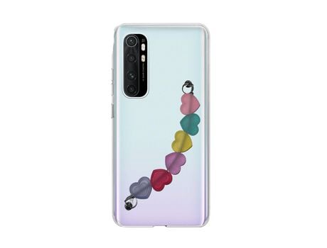Funda cristal con Soporte Corazones para Xiaomi Mi Note 10 Lite