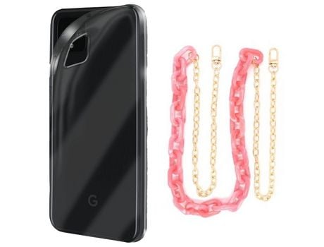 Funda cristal con Cordón Cadena azul para Xiaomi Poco F3