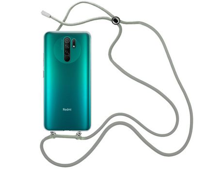 Funda cristal con Cordón Gris para Xiaomi Redmi 9