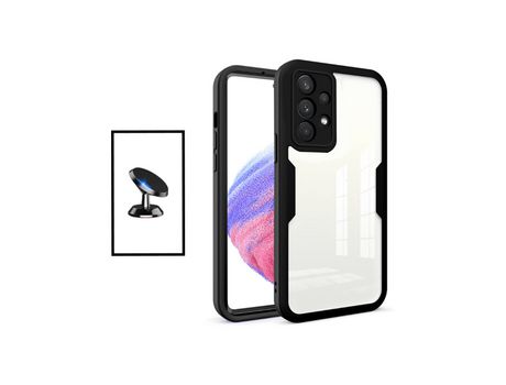 Kit Funda 360° Protección Frente y Trasera + Soporte Magnético para Samsung Galaxy A32 5G - Negro