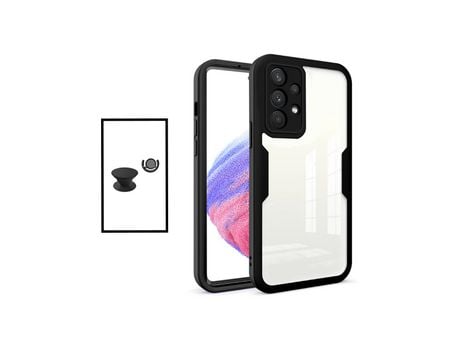 Kit Funda 360° Protección Frente y Trasera + 1 HandHolder + 1 Soporte HandHolder Negro para Samsung Galaxy A32 4G - Negro